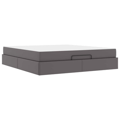 Struttura letto con materasso con materasso 2 pcs Grigio PVC