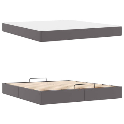 Struttura letto con materasso con materasso 2 pcs Grigio PVC