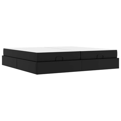 Struttura letto con materasso con materasso 2 pcs Nero PVC
