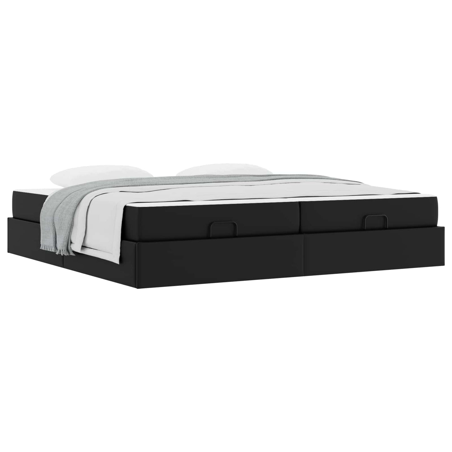 Struttura letto con materasso con materasso 2 pcs Nero PVC