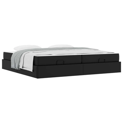 Struttura letto con materasso con materasso 2 pcs Nero PVC
