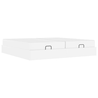 Struttura letto con materasso con materasso 2 pcs Bianco PVC