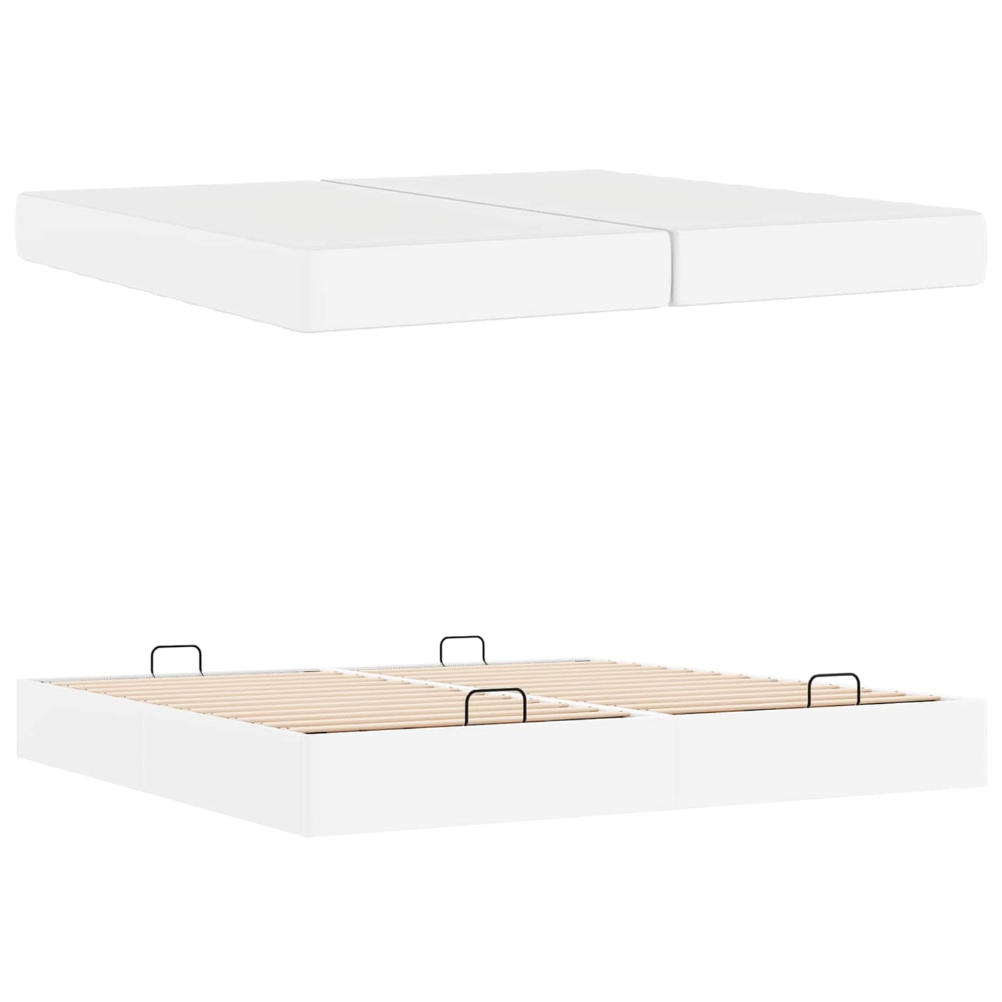 Struttura letto con materasso con materasso 2 pcs Bianco PVC