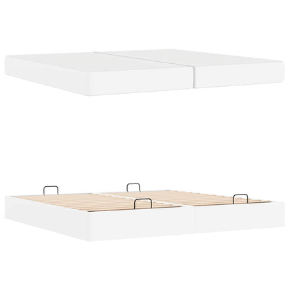 Struttura letto con materasso con materasso 2 pcs Bianco PVC