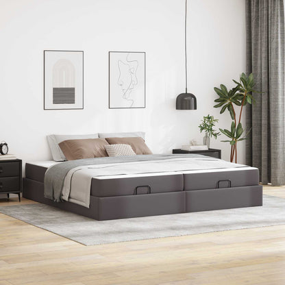 Struttura letto con materasso con materasso 2 pcs Grigio PVC