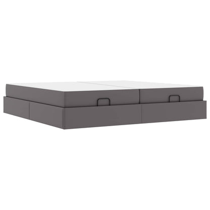Struttura letto con materasso con materasso 2 pcs Grigio PVC