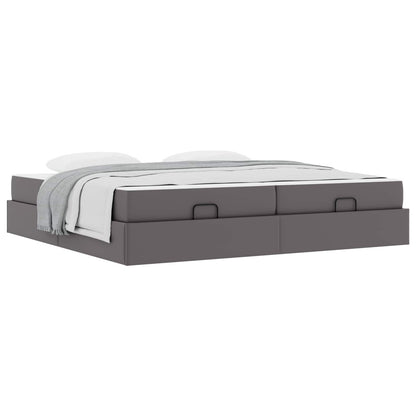 Struttura letto con materasso con materasso 2 pcs Grigio PVC