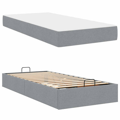 Struttura letto con materasso 2 pcs Grigio chiaro Tessuto