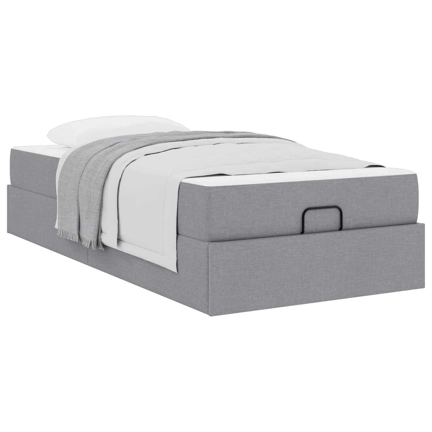 Struttura letto con materasso 2 pcs Grigio chiaro Tessuto