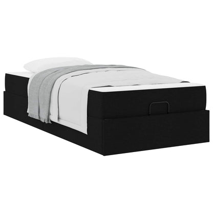 Struttura letto con materasso con materasso 2 pcs Nero Tessuto