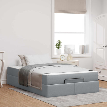 Struttura letto con materasso 2 pcs Grigio chiaro Tessuto