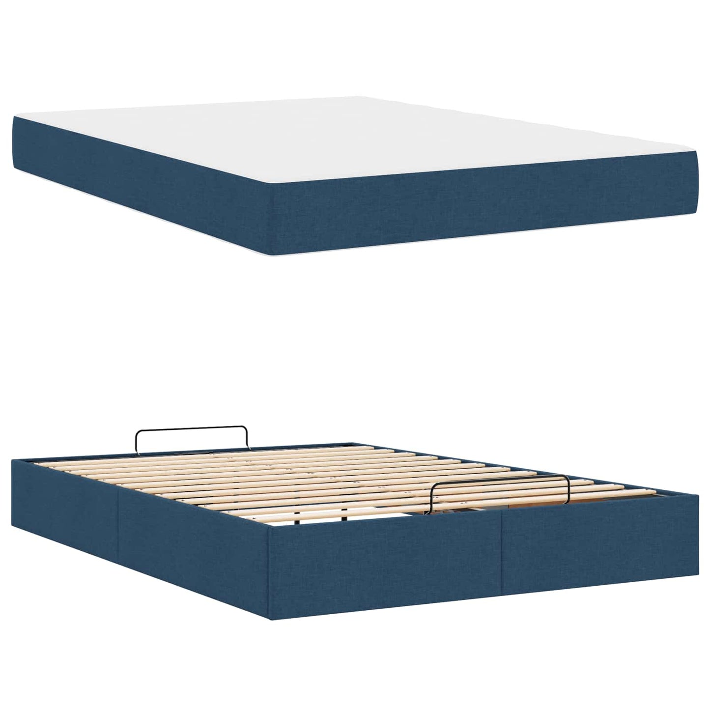 Struttura letto con materasso con materasso 2 pcs Blu Tessuto