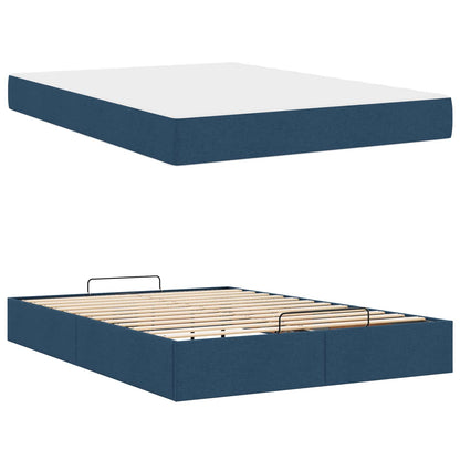 Struttura letto con materasso con materasso 2 pcs Blu Tessuto