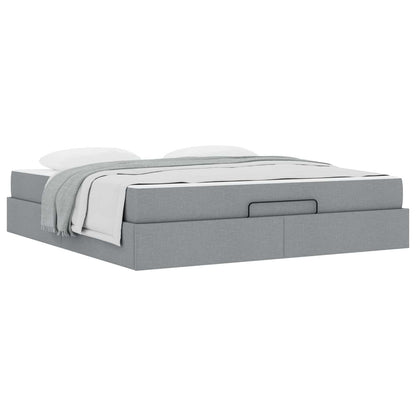 Struttura letto con materasso 2 pcs Grigio chiaro Tessuto