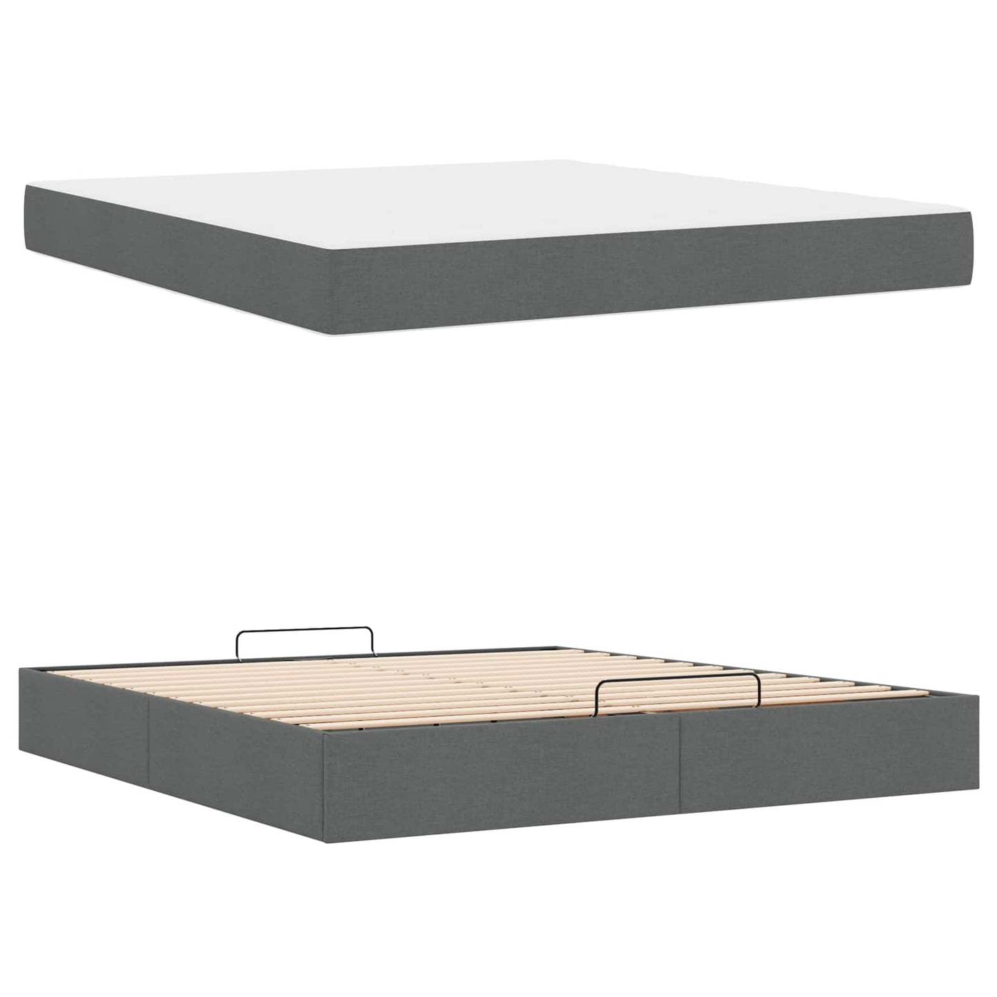 Struttura letto con materasso 2 pcs Grigio Sfumato Tessuto