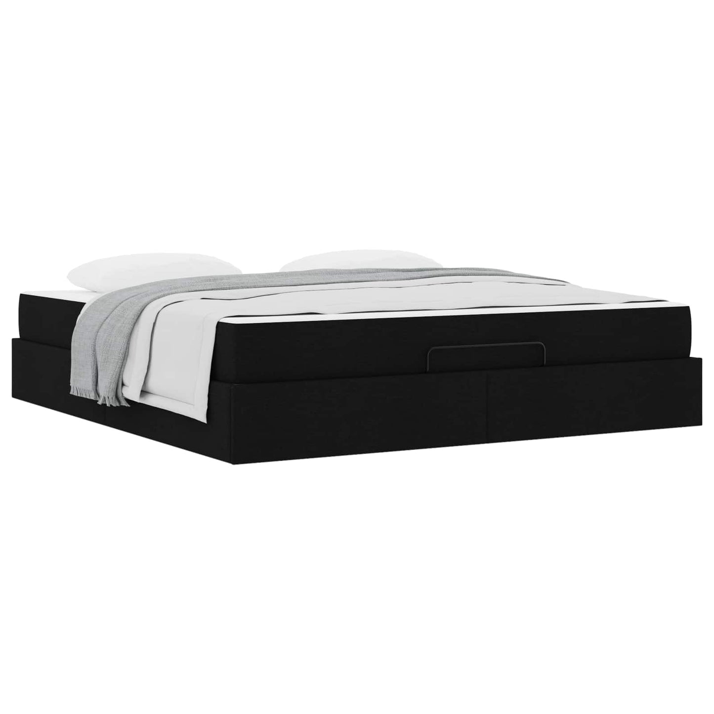 Struttura letto con materasso con materasso 2 pcs Nero Tessuto