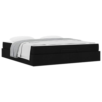 Struttura letto con materasso con materasso 2 pcs Nero Tessuto