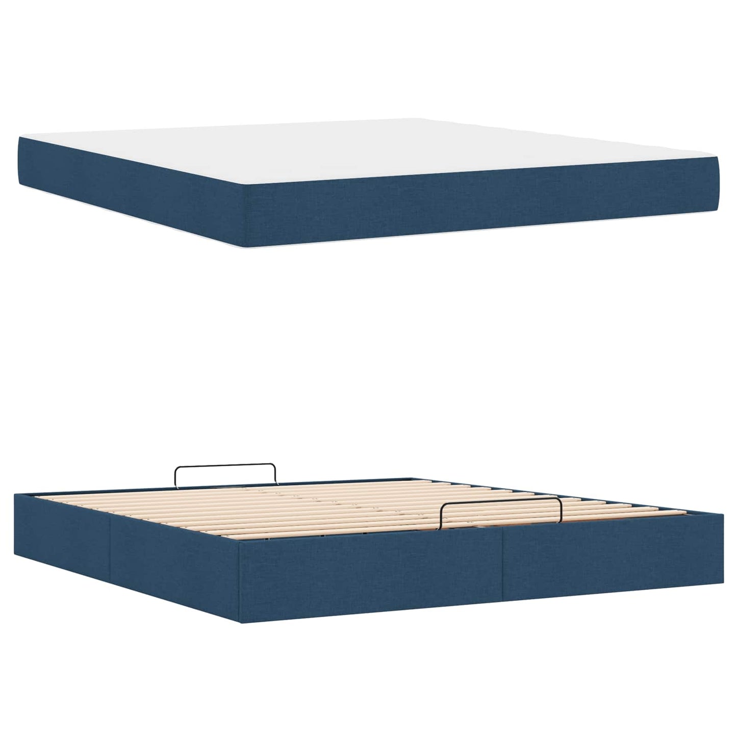 Struttura letto con materasso con materasso 2 pcs Blu Tessuto
