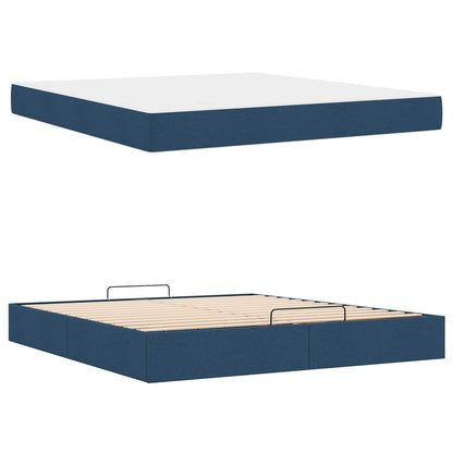 Struttura letto con materasso con materasso 2 pcs Blu Tessuto