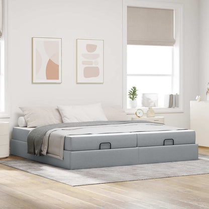 Struttura letto con materasso 2 pcs Grigio chiaro Tessuto
