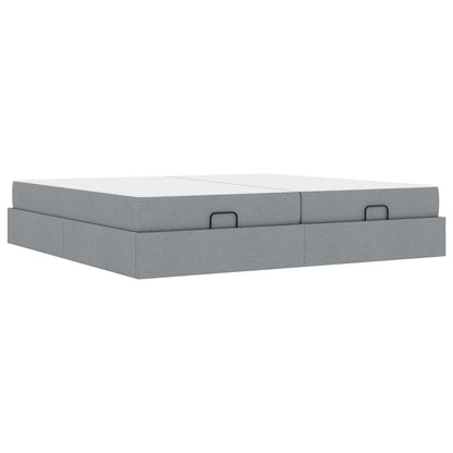 Struttura letto con materasso 2 pcs Grigio chiaro Tessuto
