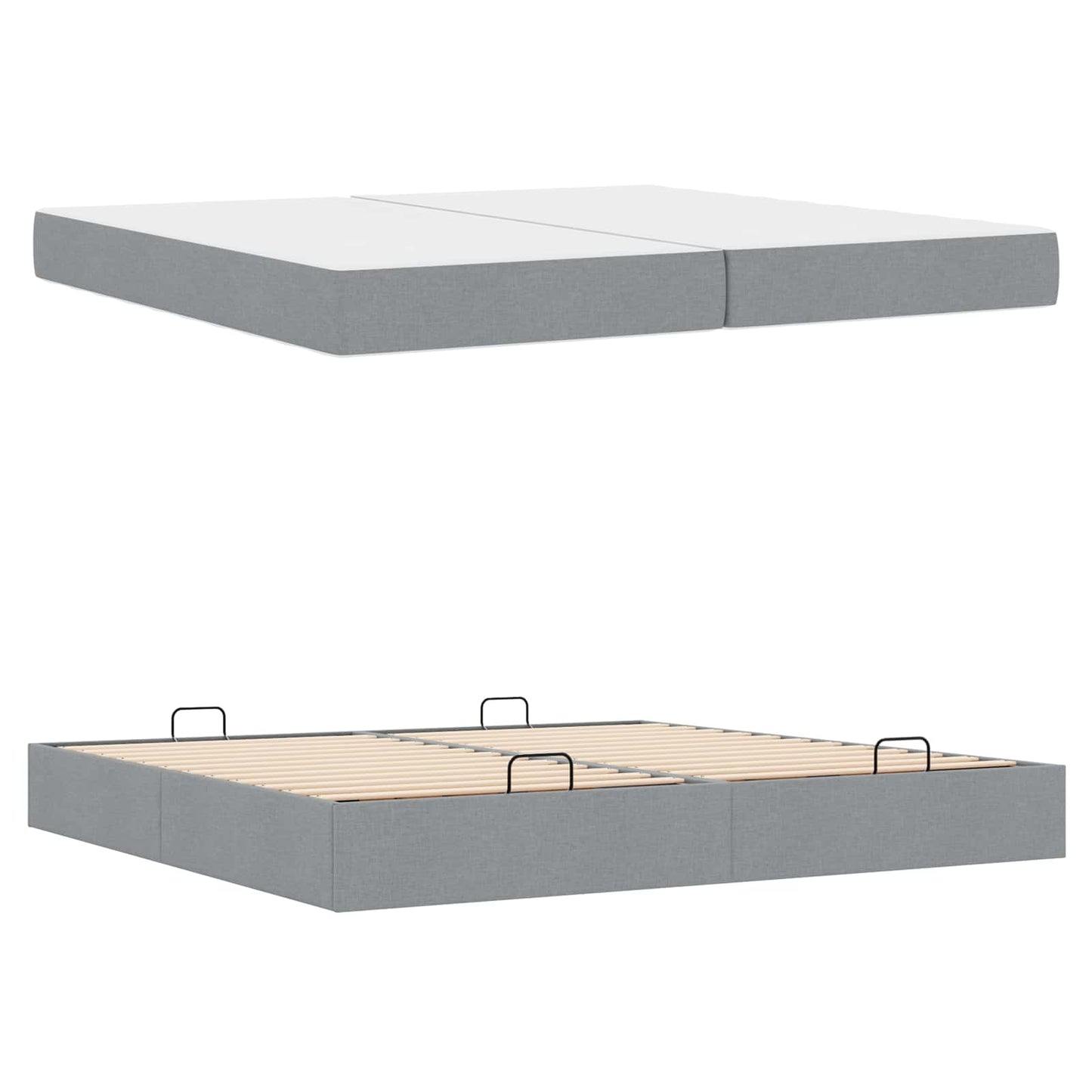 Struttura letto con materasso 2 pcs Grigio chiaro Tessuto