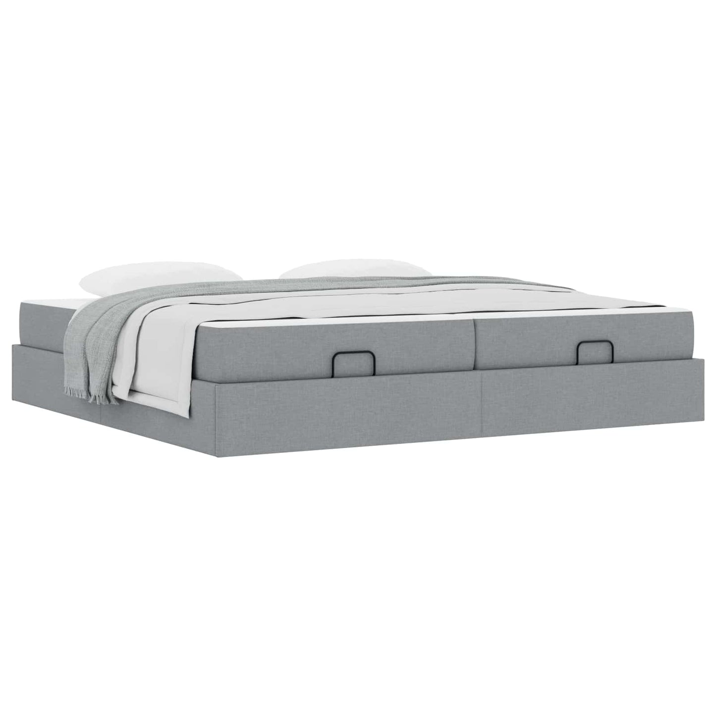 Struttura letto con materasso 2 pcs Grigio chiaro Tessuto