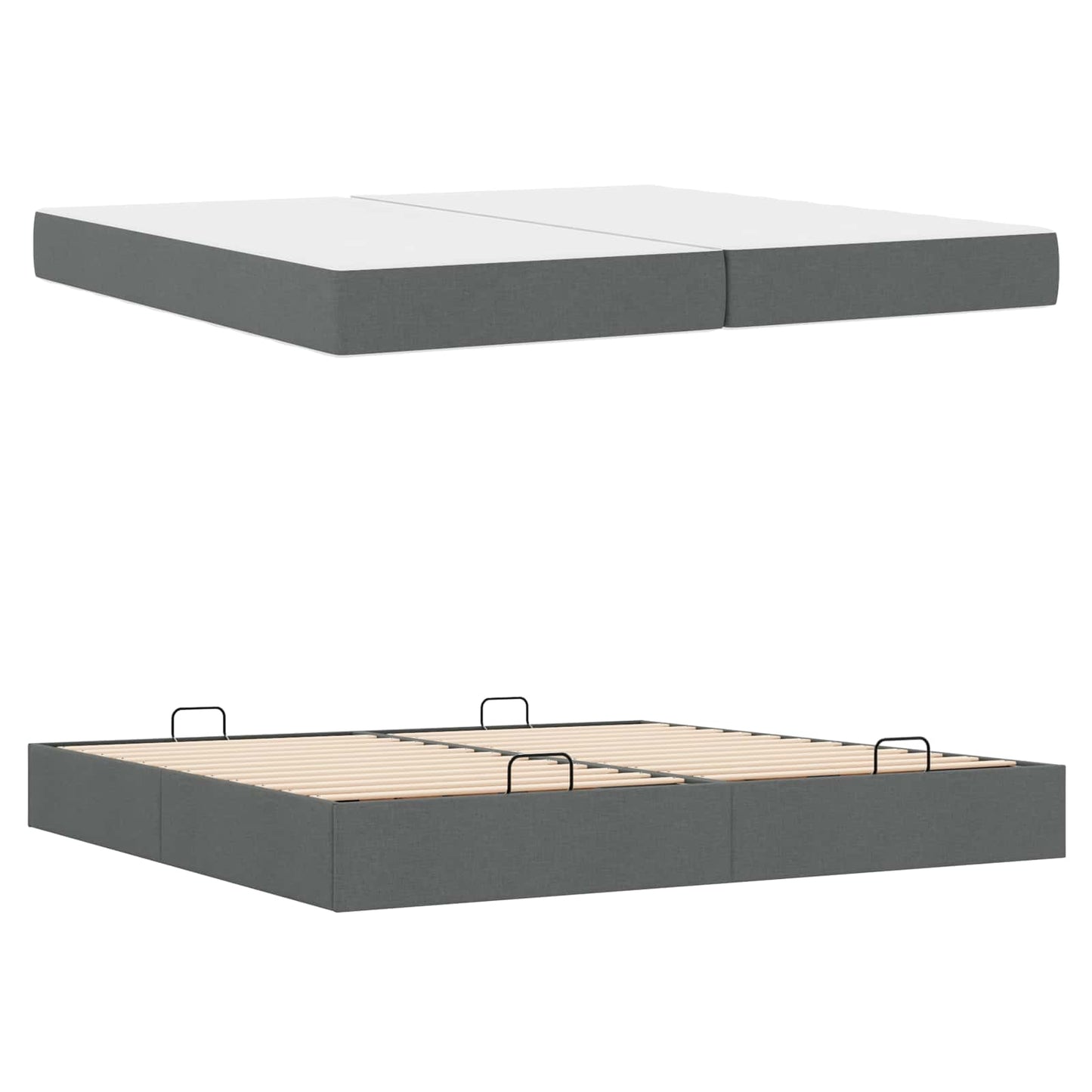 Struttura letto con materasso 2 pcs Grigio Sfumato Tessuto