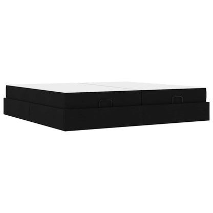 Struttura letto con materasso con materasso 2 pcs Nero Tessuto