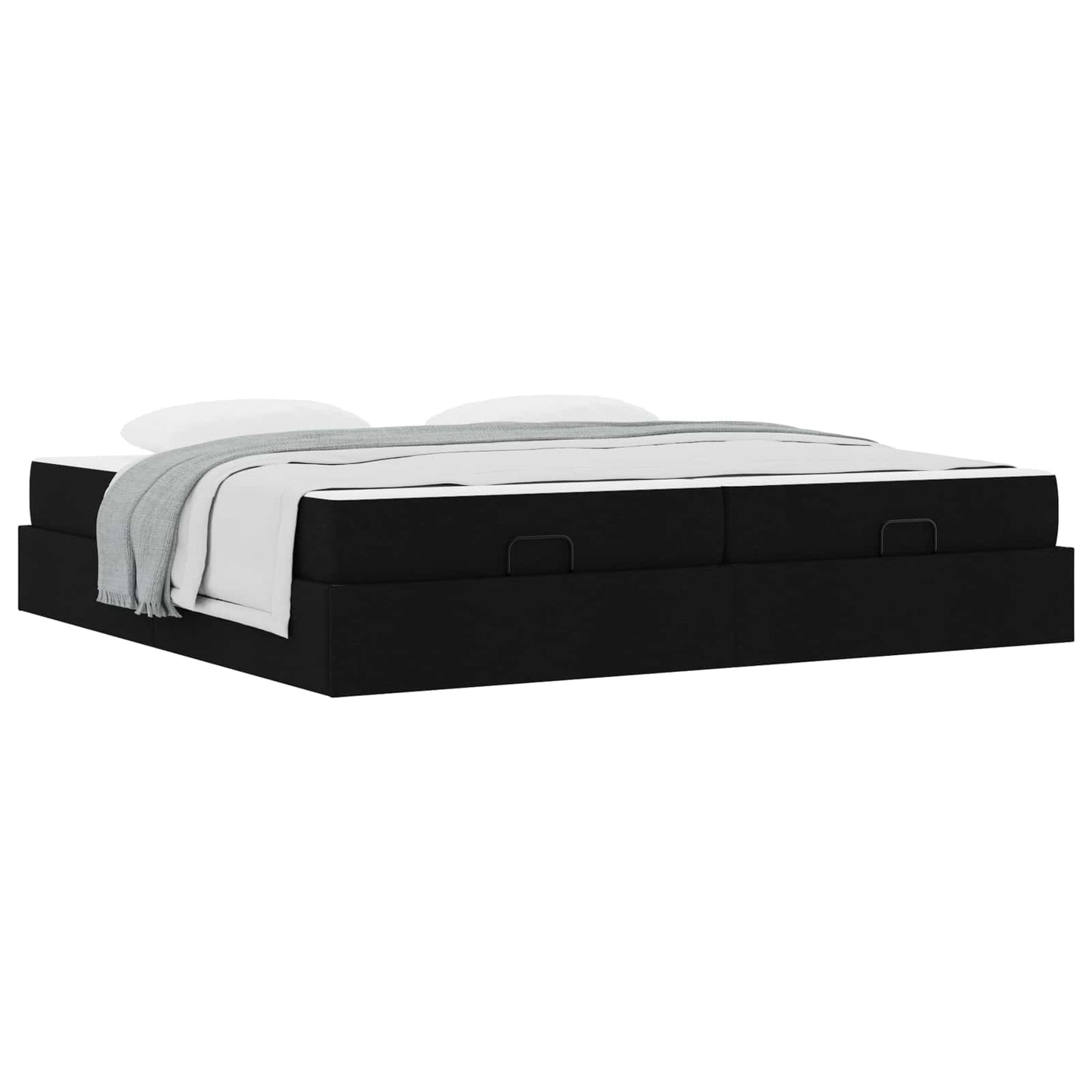 Struttura letto con materasso con materasso 2 pcs Nero Tessuto