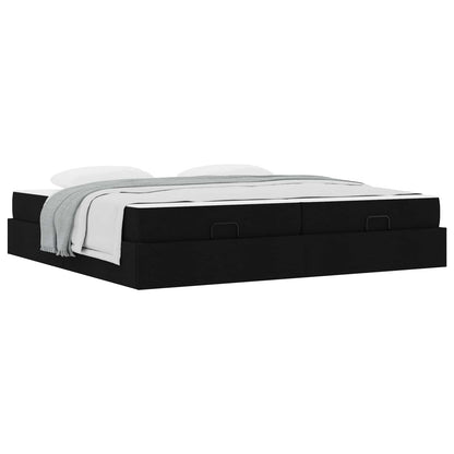 Struttura letto con materasso con materasso 2 pcs Nero Tessuto
