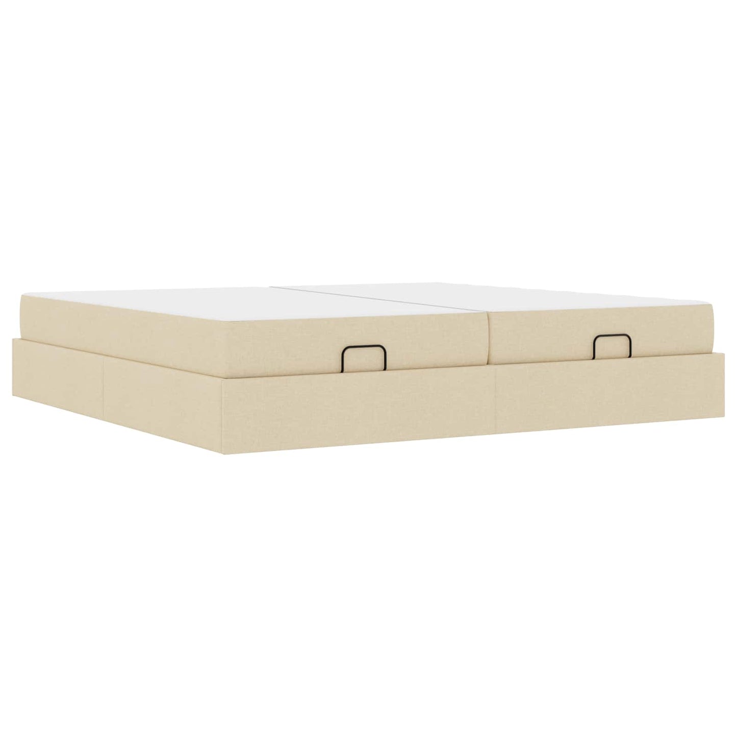 Struttura letto con materasso con materasso 2 pcs Crema Tessuto