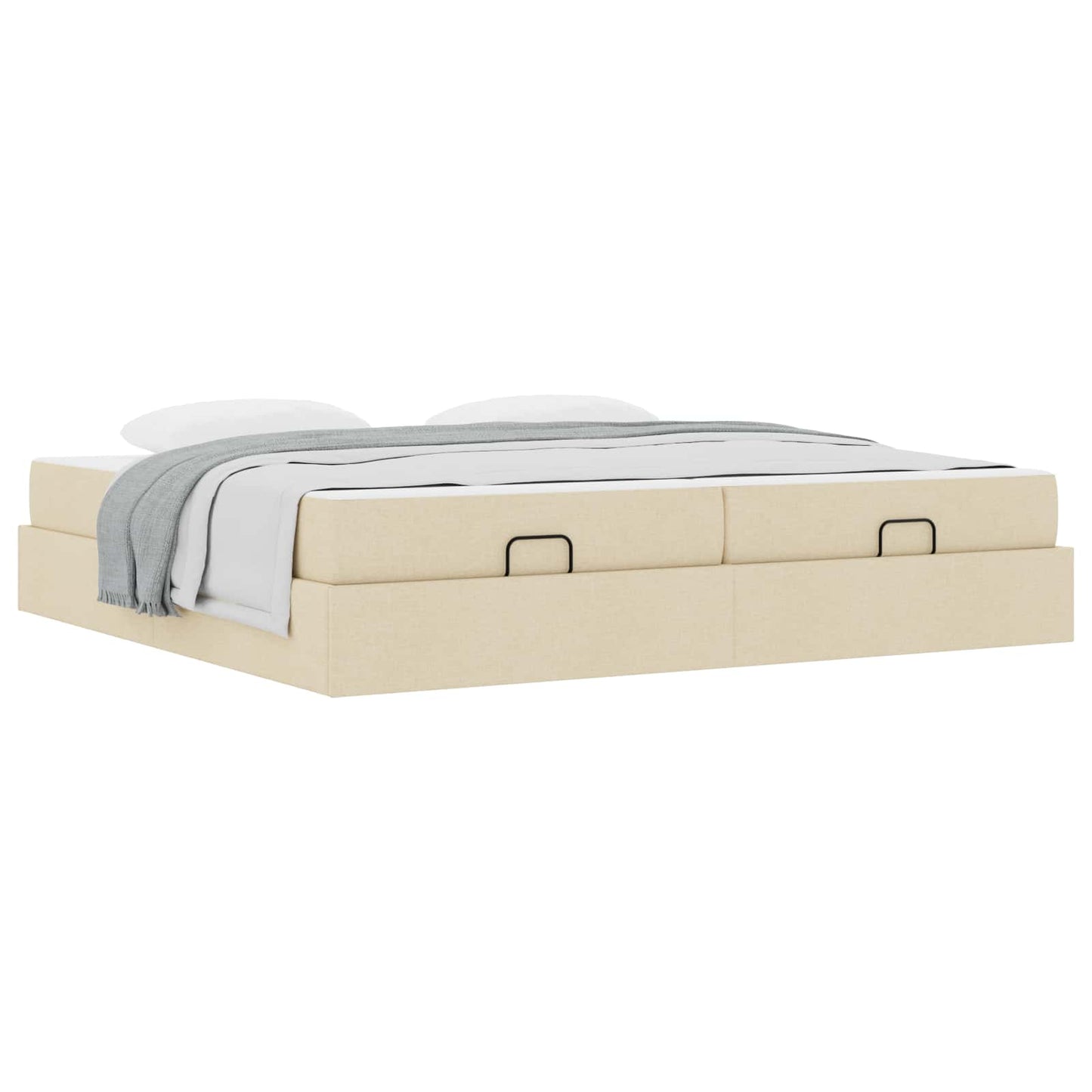 Struttura letto con materasso con materasso 2 pcs Crema Tessuto