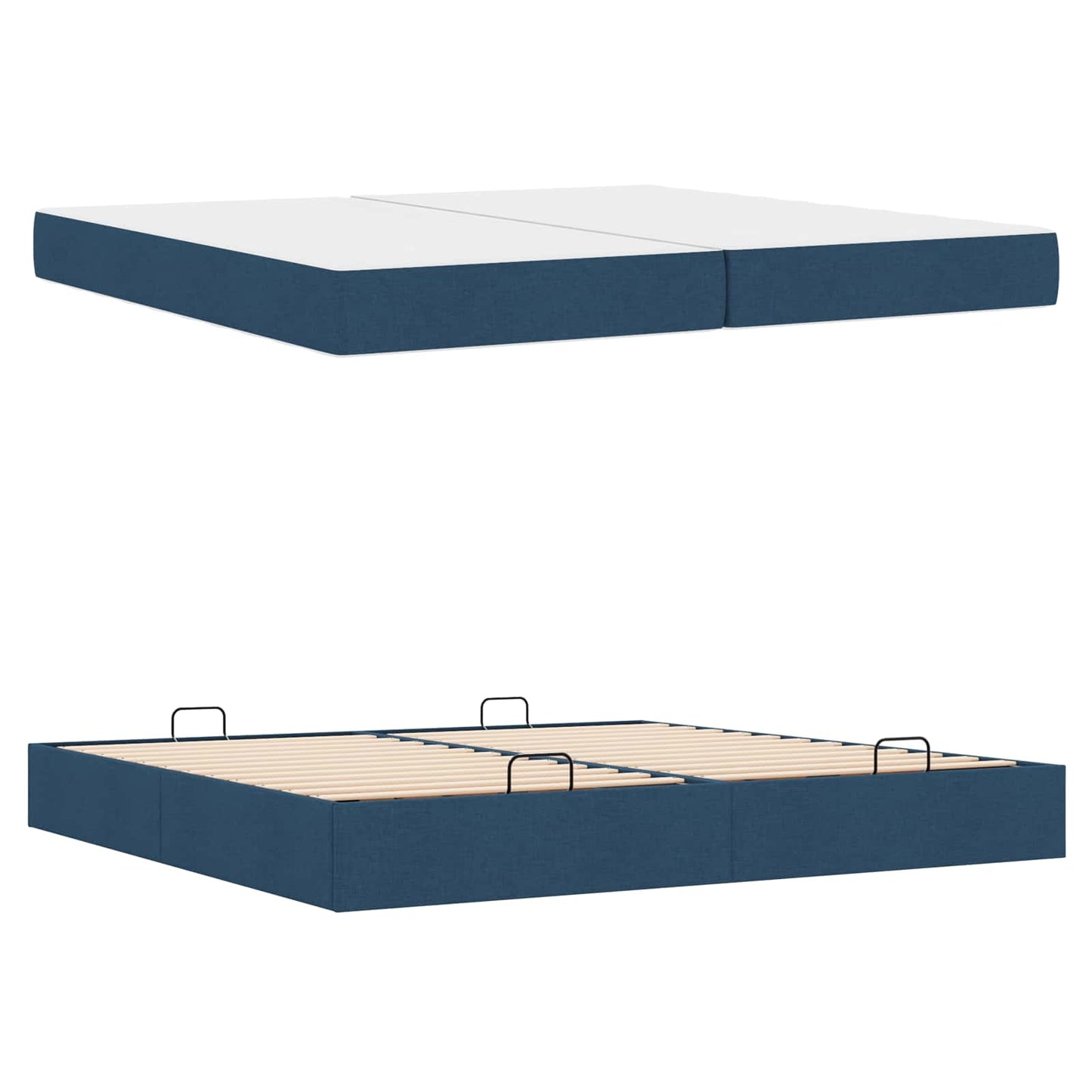 Struttura letto con materasso con materasso 2 pcs Blu Tessuto