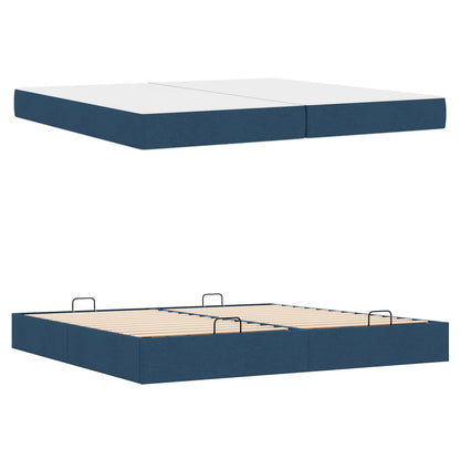 Struttura letto con materasso con materasso 2 pcs Blu Tessuto