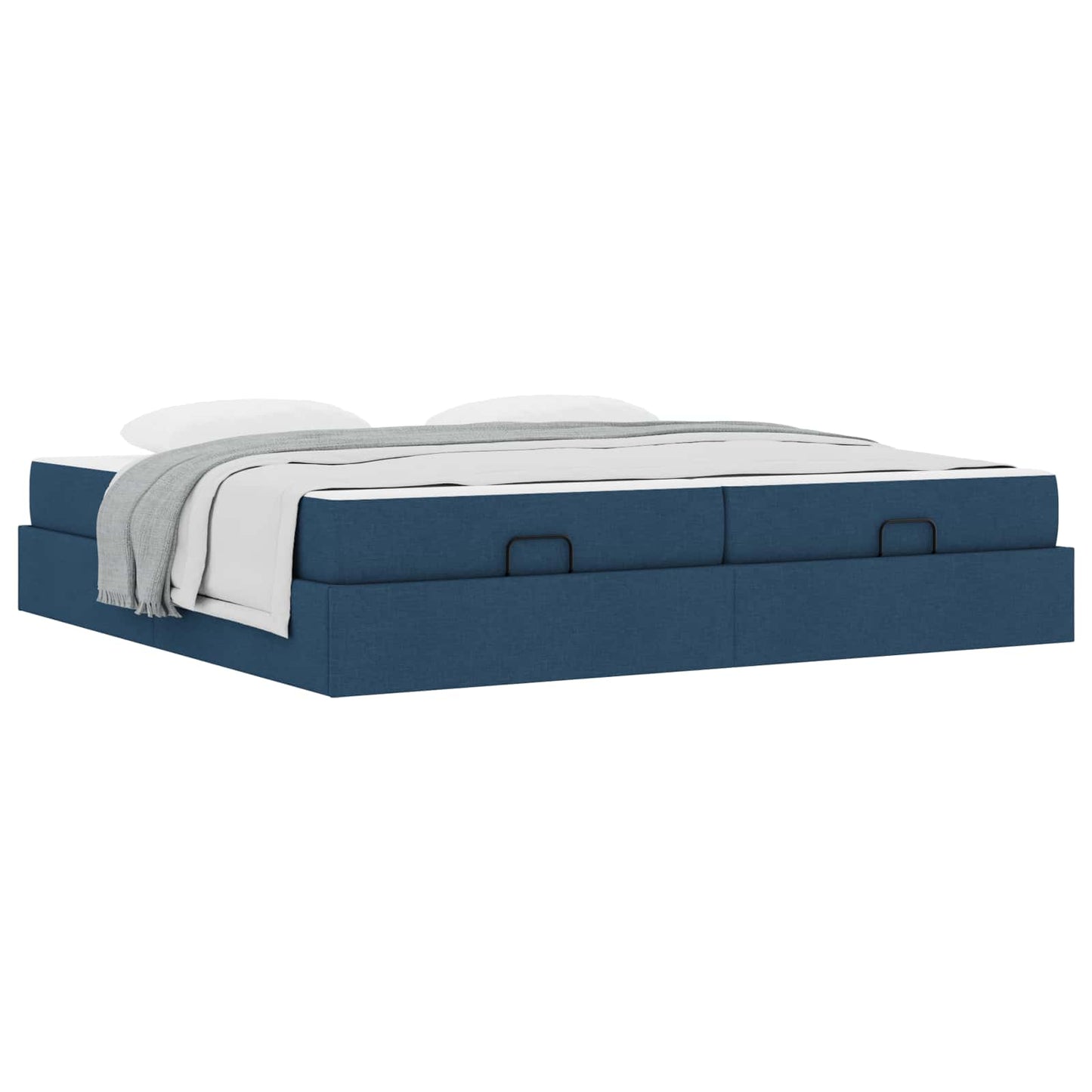 Struttura letto con materasso con materasso 2 pcs Blu Tessuto