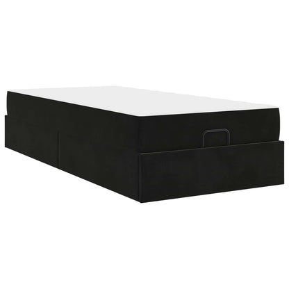 Struttura letto con materasso con materasso 2 pcs Nero Velluto
