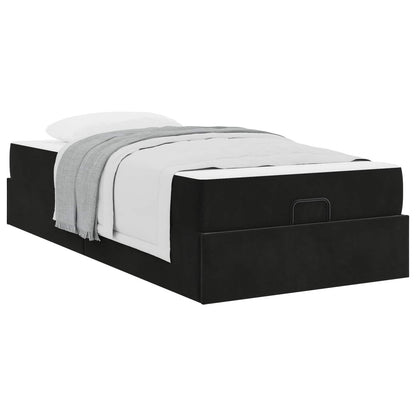 Struttura letto con materasso con materasso 2 pcs Nero Velluto