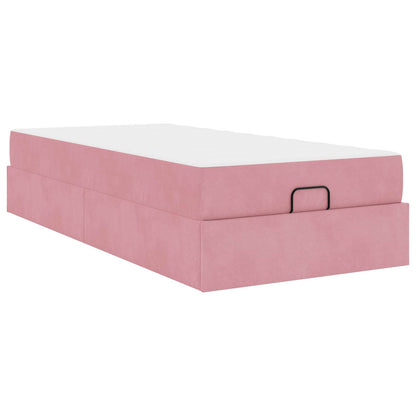 Struttura letto con materasso con materasso 2 pcs Rosa Velluto