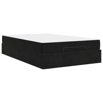 Struttura letto con materasso con materasso 2 pcs Nero Velluto
