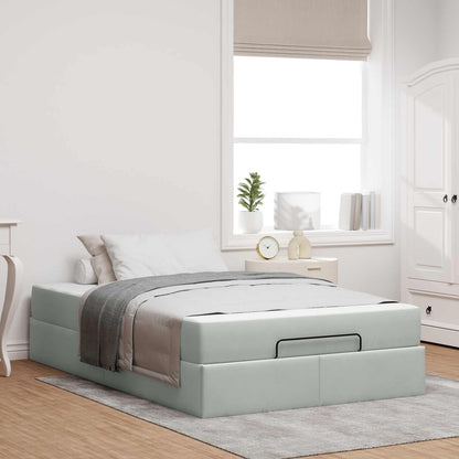 Struttura letto con materasso 2 pcs Grigio chiaro Velluto