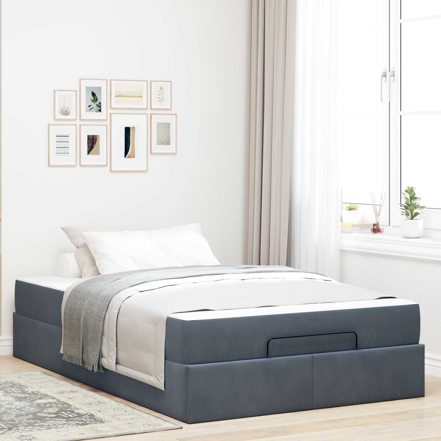 Struttura letto con materasso 2 pcs Grigio Sfumato Velluto