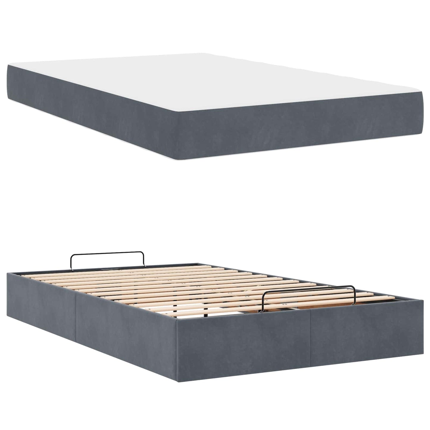 Struttura letto con materasso 2 pcs Grigio Sfumato Velluto