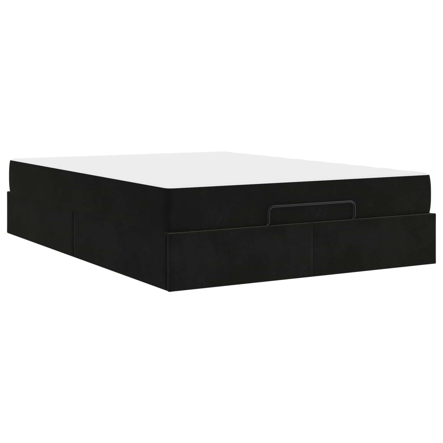 Struttura letto con materasso con materasso 2 pcs Nero Velluto