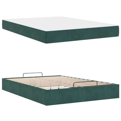 Struttura letto con materasso con materasso 2 pcs Verde Velluto