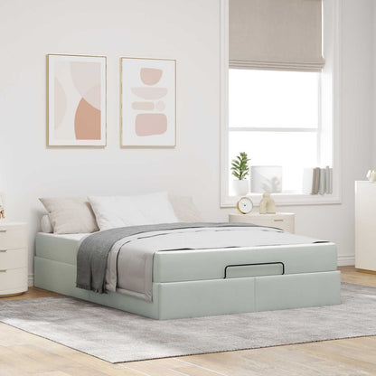 Struttura letto con materasso 2 pcs Grigio chiaro Velluto