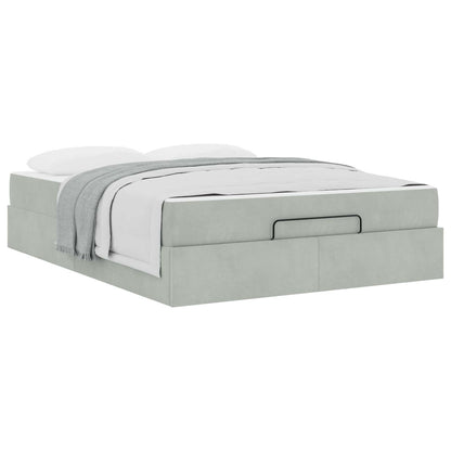 Struttura letto con materasso 2 pcs Grigio chiaro Velluto