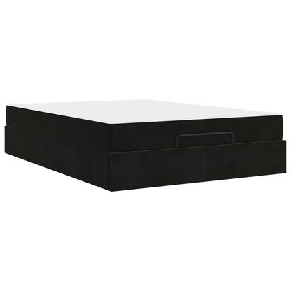 Struttura letto con materasso con materasso 2 pcs Nero Velluto