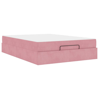 Struttura letto con materasso con materasso 2 pcs Rosa Velluto