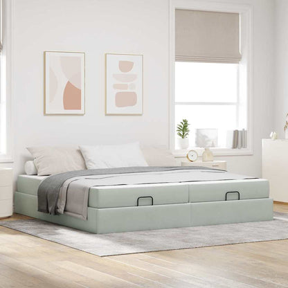 Struttura letto con materasso 2 pcs Grigio chiaro Velluto